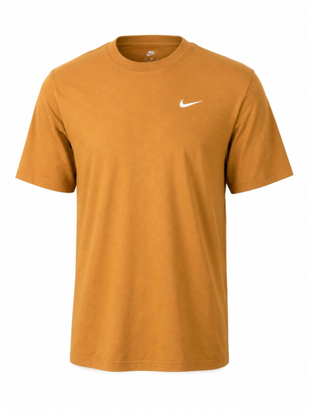 Nike Men’s The Nike Tee Ale Brown Tan Embroidered Swoosh Logo T-Shirt Sz L - Picture 1 of 5